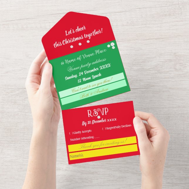 Élégante invitation de déjeuner de Noël (Déchirure)