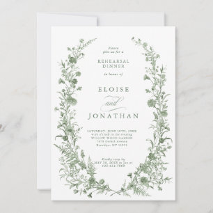 Élégante invitation de dîner de répétition vintage