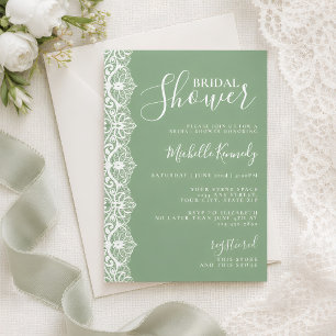 Élégante invitation de douche de mariée en dentell