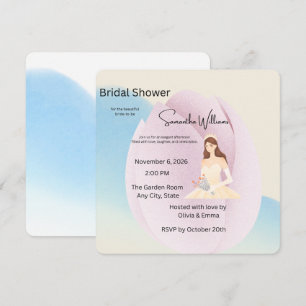 Élégante invitation de douche de mariée pastel – M