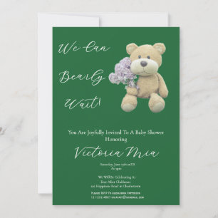 Élégante invitation de douche pour bébé Ourson en