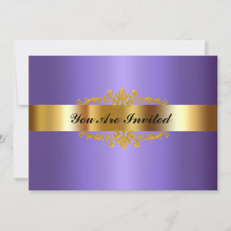 Élégante Invitation de fête d'anniversaire Gold Pu