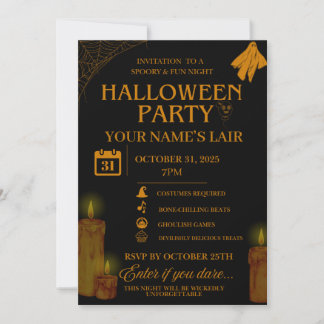 Elégante Invitation de fête d'Halloween - Nuit Éff
