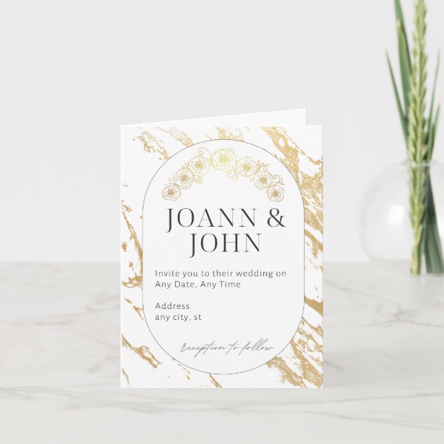 Elégante invitation de mariage (Devant)
