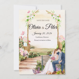 Élégante invitation de mariage au tableau noir ave