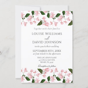 Elégante invitation de mariage avec Bougainvillea