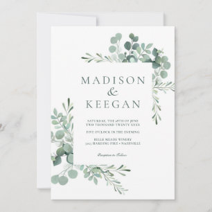 Élégante invitation de mariage avec code QR et feu