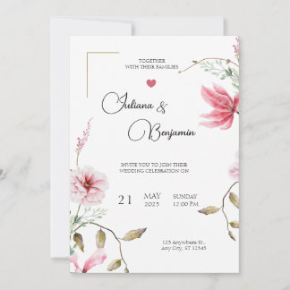 Elégante invitation de mariage avec Romantic Flora