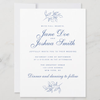 Elégante invitation de mariage avec verdure