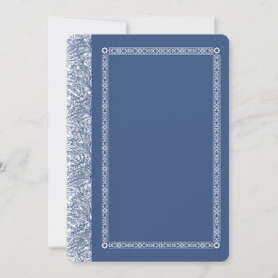 Élégante invitation de mariage bleue ornée