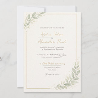 Élégante invitation de mariage botanique