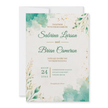 Élégante invitation de mariage botanique à l'aquar