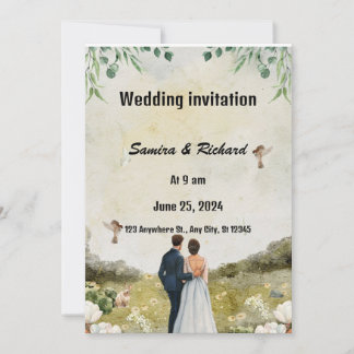 Elégante invitation de mariage de jardin"