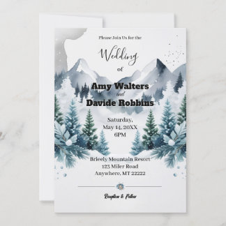 Elégante invitation de mariage d'hiver