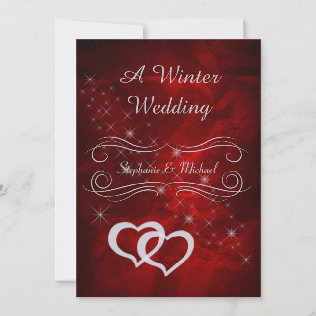 Élégante invitation de mariage d'hiver en argent r (Devant)