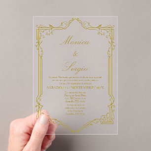 Elégante invitation de mariage en espagnol