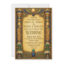 Élégante invitation de mariage en or de l'Égypte a