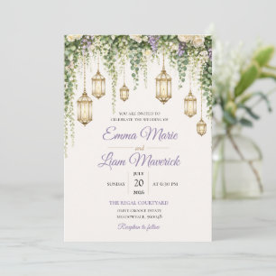 Élégante invitation de mariage florale à l'aquarel