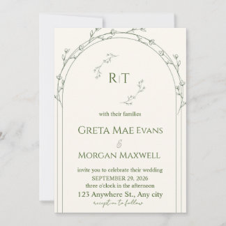 Élégante invitation de mariage florale botanique |