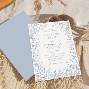 Élégante invitation de mariage florale française