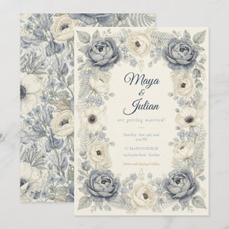 Élégante invitation de mariage florale française b