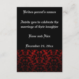 Élégante invitation de mariage gothique 3,5 po x 5