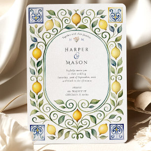 Élégante invitation de mariage italienne au citron