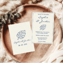 Élégante invitation de mariage minimaliste à feuil