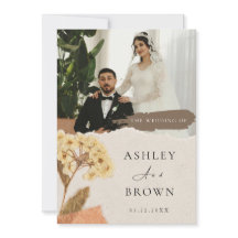 Élégante invitation de mariage moderne avec photo 