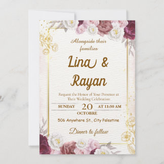 Élégante invitation de mariage moderne minimaliste