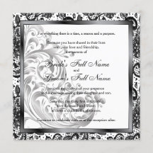 Elégante invitation de mariage - Noir