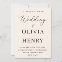 Élégante invitation de mariage plate – 5x7 pouces