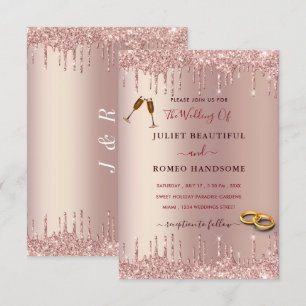 Élégante invitation de mariage Rose Parties scinti