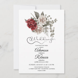 Élégante invitation de mariage rustique florale bo