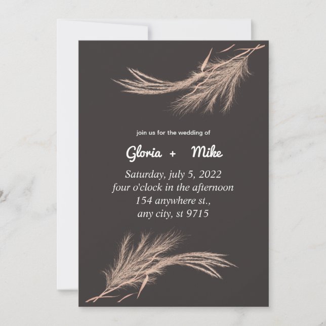 Elégante invitation de mariage Vert carte Mariage (Devant)