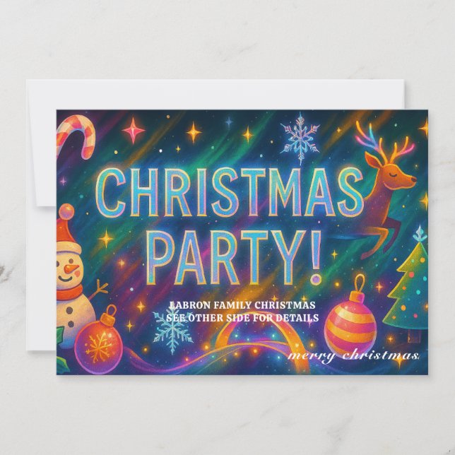Elégante invitation de Noël - Holographique! (Devant)