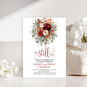 Élégante invitation de renouvellement de vœux Flor