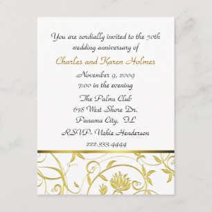 Elégante Invitation du Golden Anniversaire