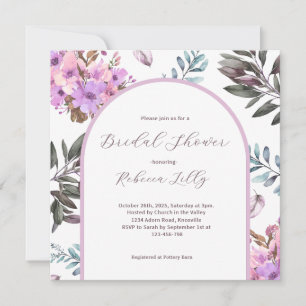 Elégante Invitation Florale Douche nuptiale