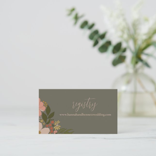 Elégante Invitation Florale Douche nuptiale (Debout devant)