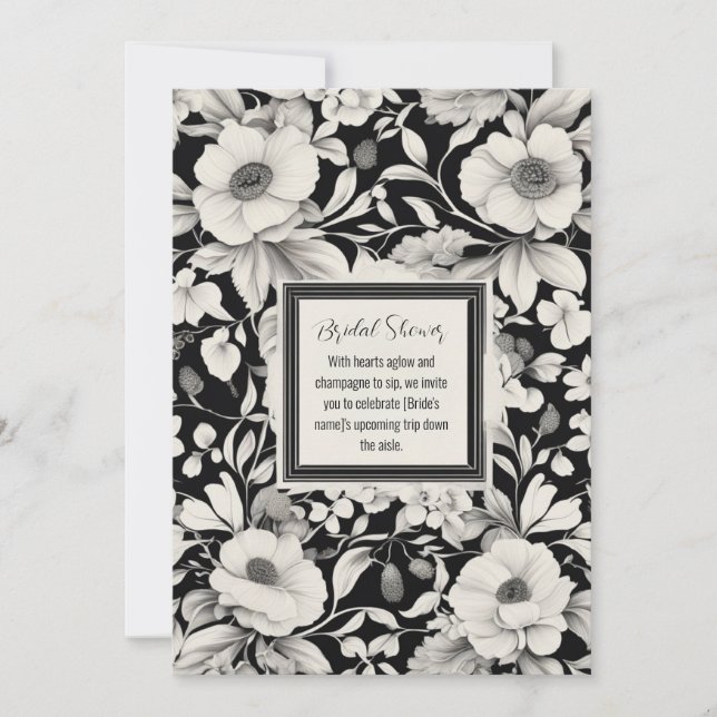 Elégante Invitation Florale Douche nuptiale (Devant)