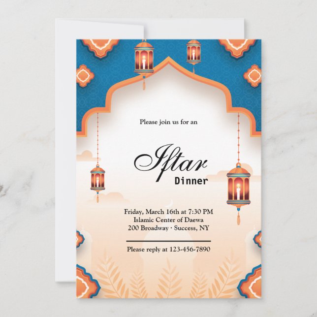 Elégante invitation Iftar (Devant)