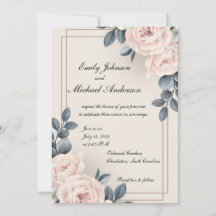 Elégante Invitation Mariage Avec Fleurs