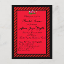 Élégante invitation noire et rouge