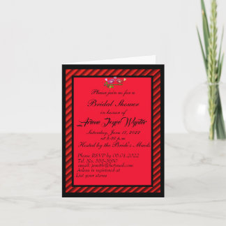 Élégante invitation noire et rouge