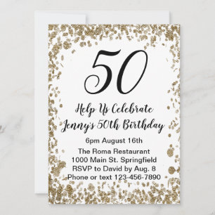 Élégante invitation pour son 50e anniversaire en o