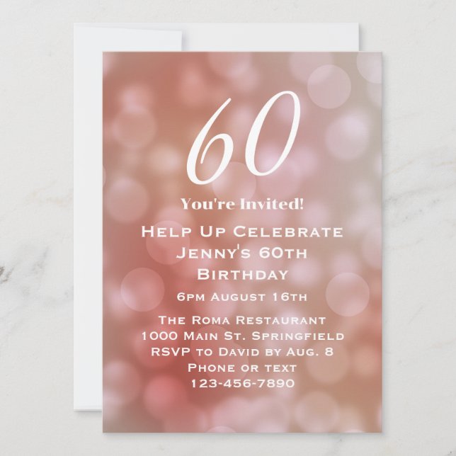 Élégante invitation pour son 60e anniversaire (Devant)