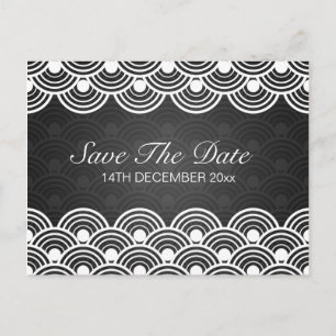 Élégante invitation Save The Date à motif festonné