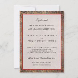 Elégante invitation toscane Mariage damassé