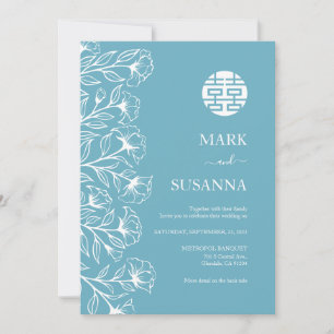 Elégante invitation traditionnelle de mariage chin